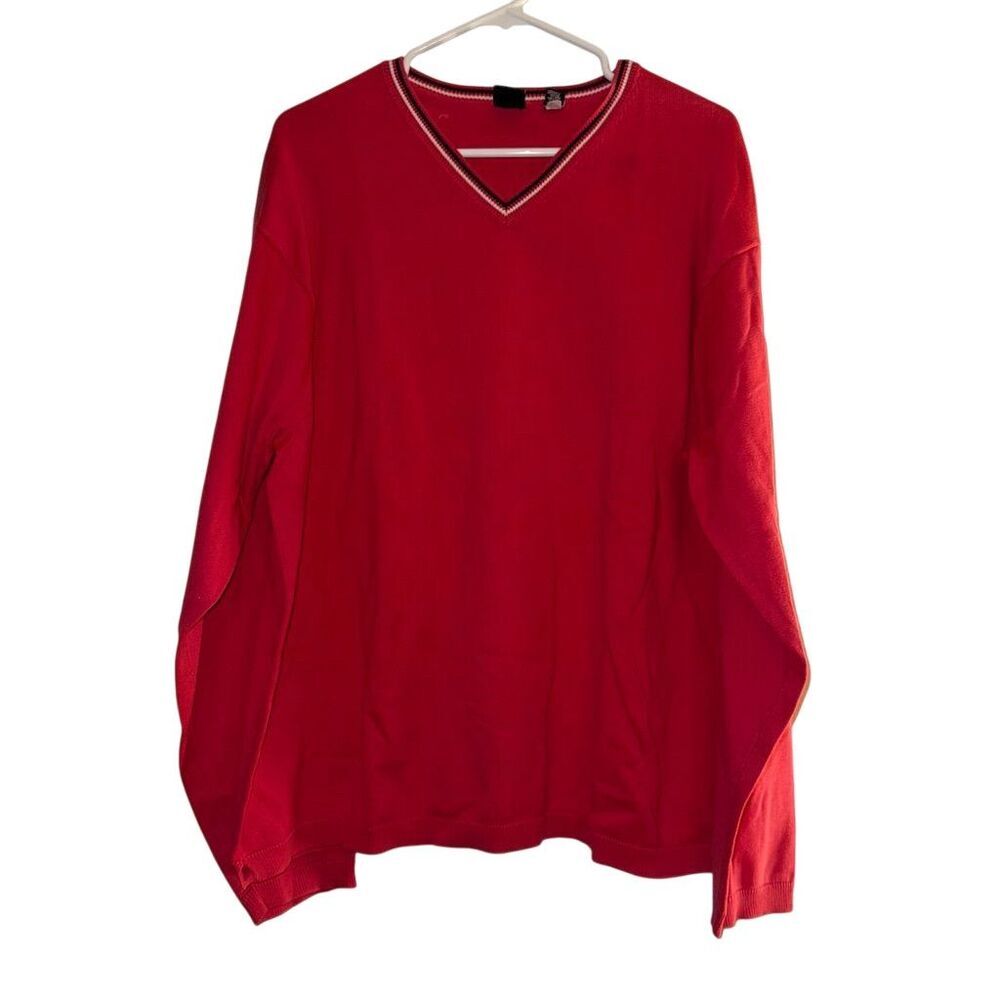 GAP Men's XL Red V-Neck Pullover Sweater Long Sleeve‎ Casual Knit